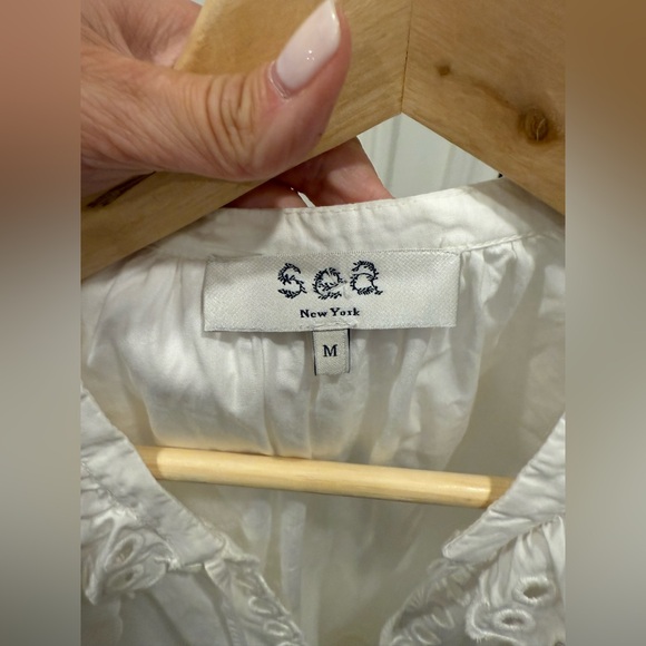 Sea New York white cotton eyelet dress. SzM - Picture 4 of 5